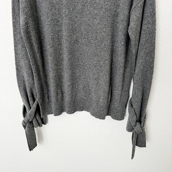[Madewell] Charcoal Gray Tie Cuff Crew Neck Cotton Blend Sweater Size Medium M - Picture 6 of 12